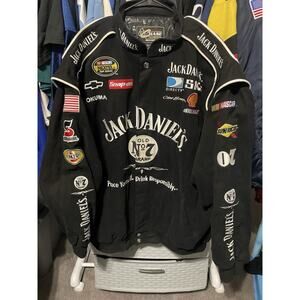 Size 3XL- Chase Authentics NASCAR Mens Jack Daniels Jacket JH Design VTG Rare